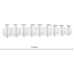  Gode en verre Snowball 12.6 x 2cm